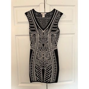 Jealous Tomato black & white knitted bodycon dress